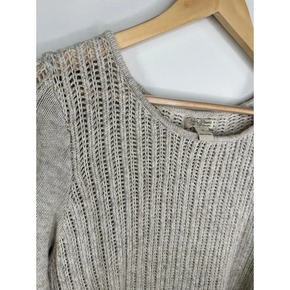 Lucky Brand Cream Knit Chunky Pullover Sweater Size M‎ Neutral Lagenlook Boho